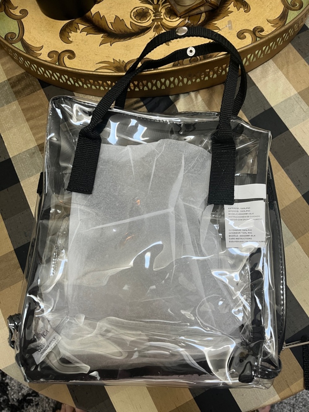 Eastsport Clear Tote with Black Trim - Stadium Approved Clear Bag - Picture 2 of 5